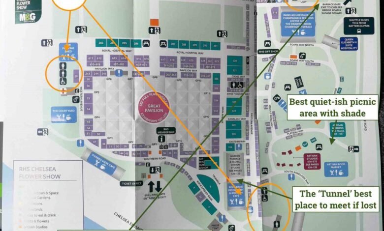 chelsea flower show map