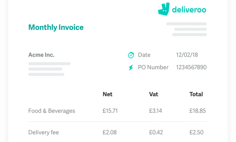 deliveroo vat receipt